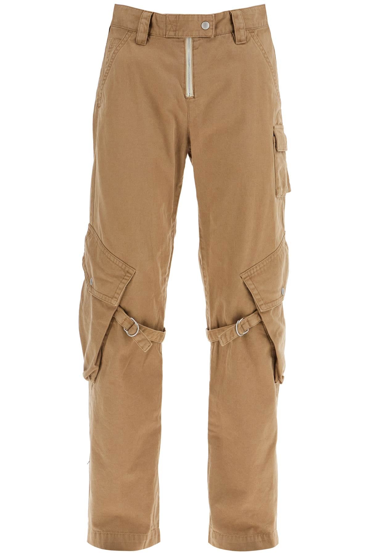 cargo canvas pants in italian style AK0754 COLD BEIGE