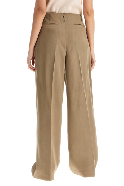 tailored wool blend trousers AK0811 MUD BEIGE