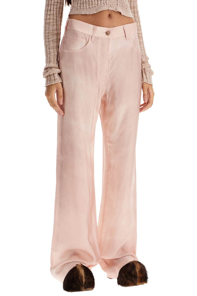 "denim effect trousers AK0837 PALE PINK