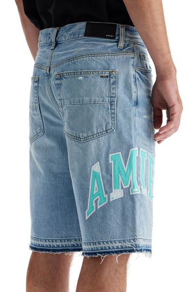 denim logo varsity bermuda shorts AMDNSH1013 PERFECT INDIGO