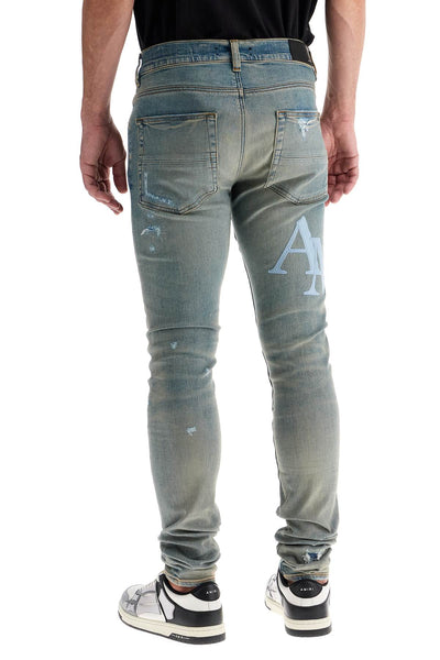 leather logo jeans with eight words AMDNSY1060 CLAY INDIGO