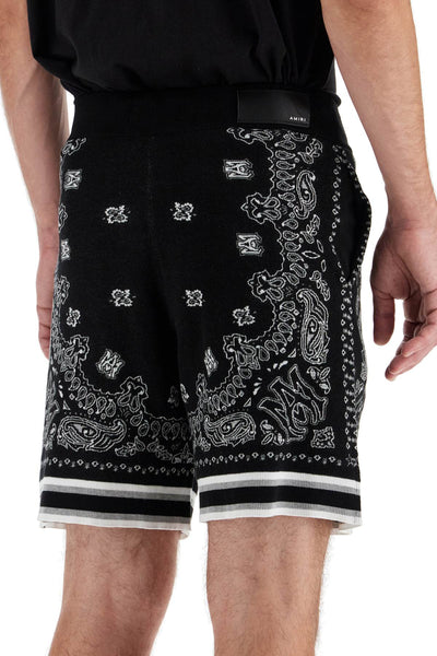 knitted bandana bermuda shorts AMKNSH1020 BLACK