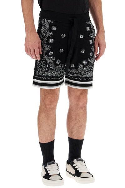 knitted bandana bermuda shorts AMKNSH1020 BLACK