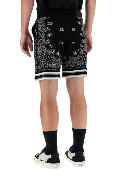 knitted bandana bermuda shorts AMKNSH1020 BLACK