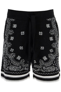 knitted bandana bermuda shorts AMKNSH1020 BLACK