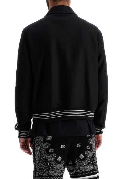 bones varsity jacket AMOUVY1007 BLACK WHITE