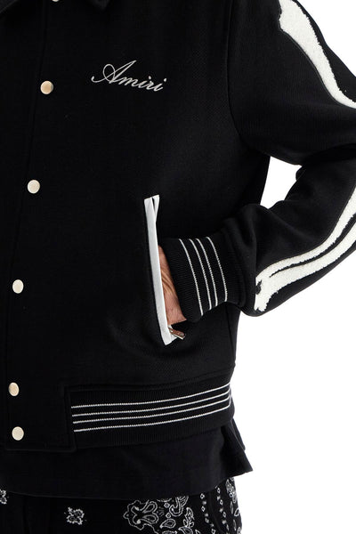 bones varsity jacket AMOUVY1007 BLACK WHITE