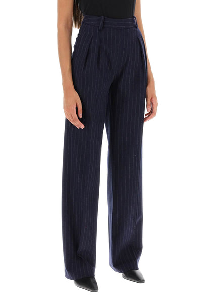 amoya pinstripe wool trousers AMOYA NAVY STRIPES