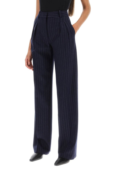 amoya pinstripe wool trousers AMOYA NAVY STRIPES