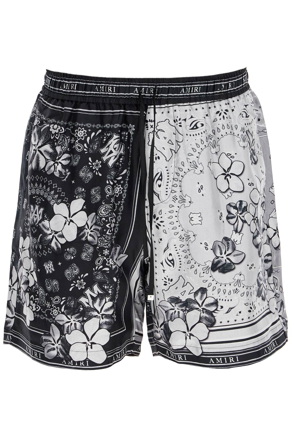 silk bandana print bermuda shorts AMSHCA1031 BLACK