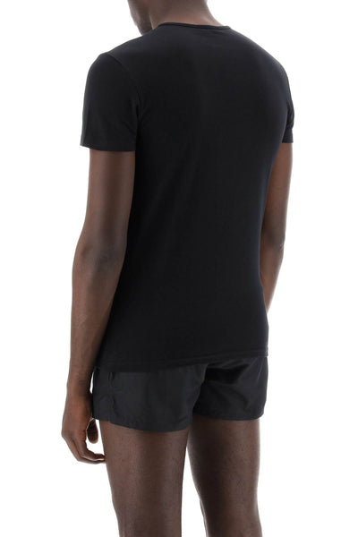 Versace medusa underwear t-shirt bi-pack AU10193 1A10011 BLACK