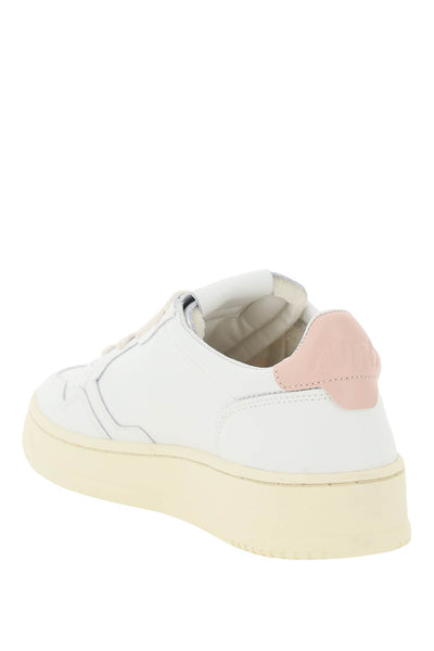 leather medalist low sneakers AULWLL16 WHT PINK