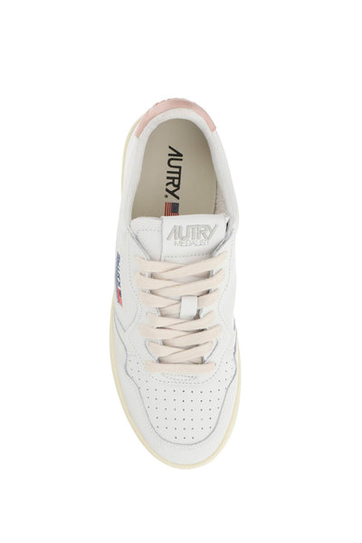 leather medalist low sneakers AULWLL16 WHT PINK