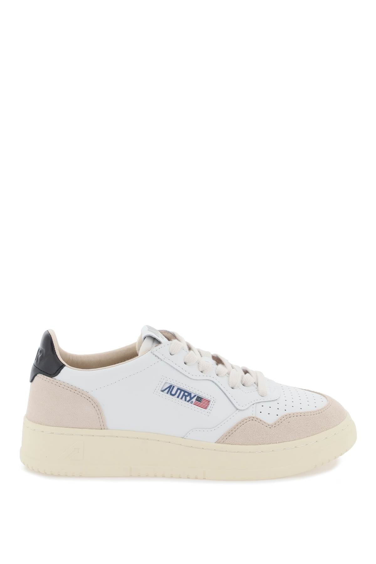 leather medalist low sneakers AULWLS21 WHITE BLACK