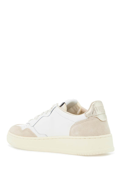 leather medalist low sneakers AULWLS75 WHT GOLD