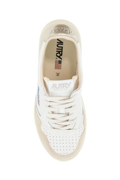 leather medalist low sneakers AULWLS75 WHT GOLD