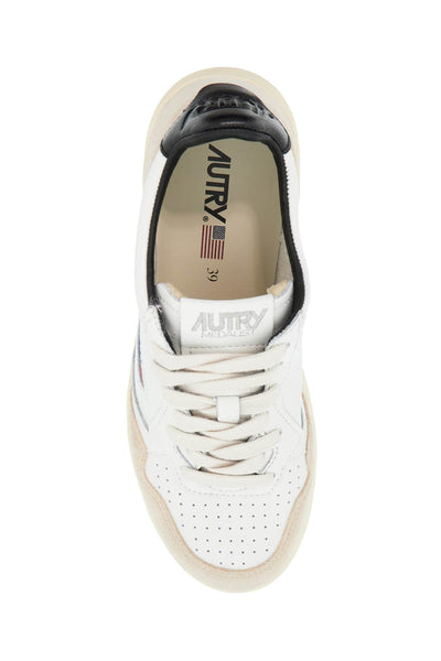 leather low-top medalist sneakers AULWMA04 WHT BLACK