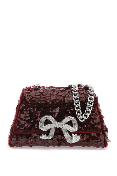 sequined bow mini shoulder bag AW23 302 R RED