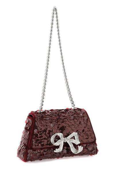 sequined bow mini shoulder bag AW23 302 R RED