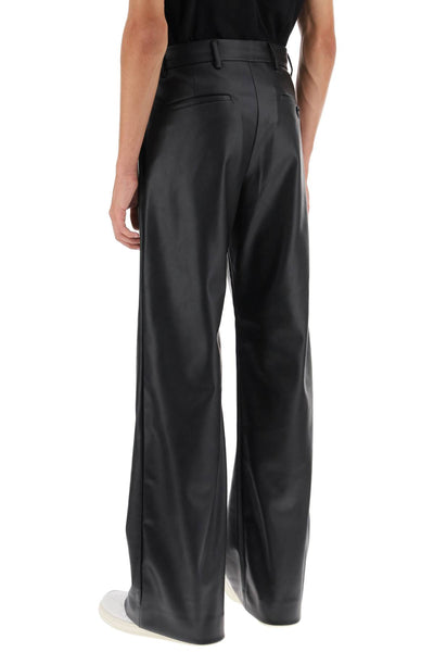 faux leather wide leg pants AW23MAW072 BLACK