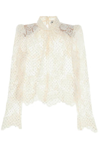 lace top with rhinest AW24 177T W WHITE