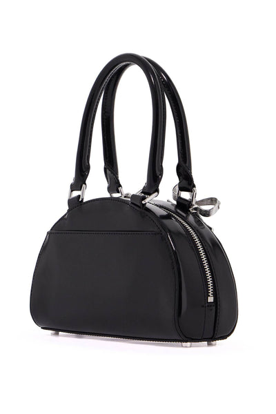 curved mini handbag with handle AW24 300 B BLACK