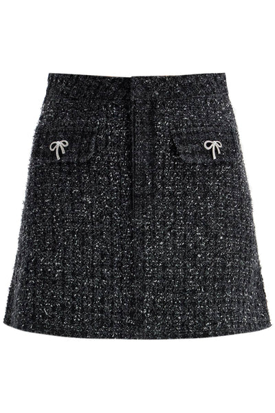 textured denim mini skirt AW24 815SK B BLACK