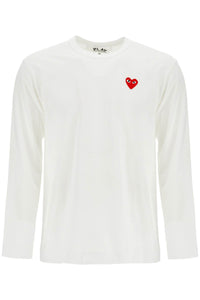 t-shirt unisex in cotone bianco con logo cuore rosso AX T118 051 WHITE | Italystation.com