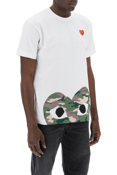 camouflage heart t-shirt AX T244 051 WHITE