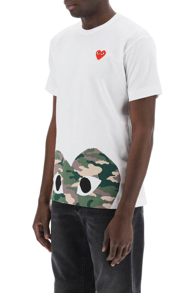 camouflage heart t-shirt AX T244 051 WHITE