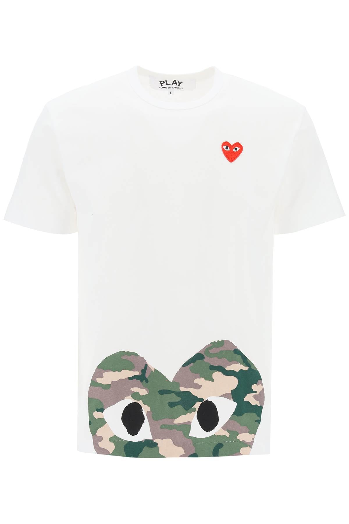 camouflage heart t-shirt AX T244 051 WHITE