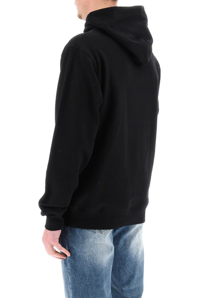 'camo arch logo popover hood' hoodie B22427 BLACK