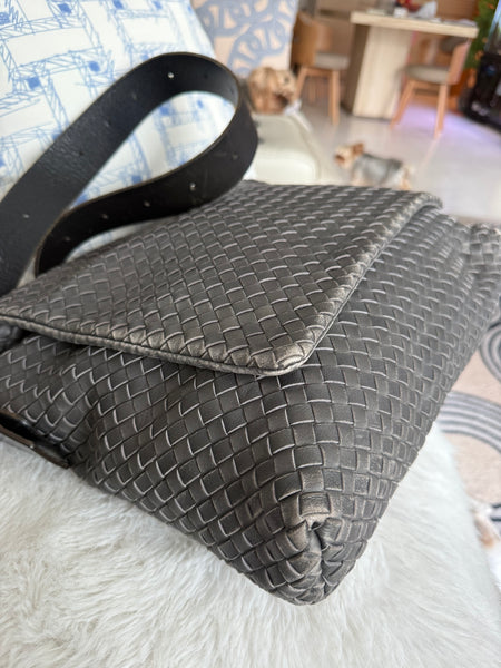 Bottega Veneta Intrecciato Shoulder Bag 161314 grey