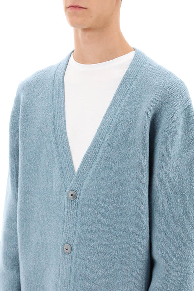 melange-wool cardigan B60277 MINERAL BLUE