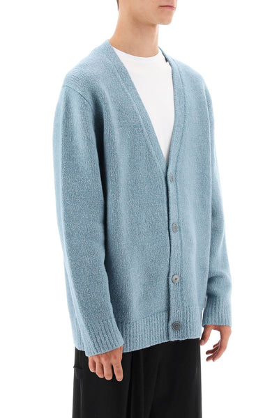 melange-wool cardigan B60277 MINERAL BLUE