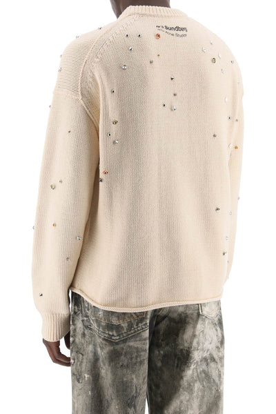 "studded pullover with animation B60306 WARM WHITE