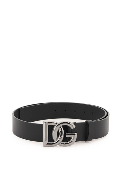 lux leather belt with dg buckle BC4646 AX622 NERO