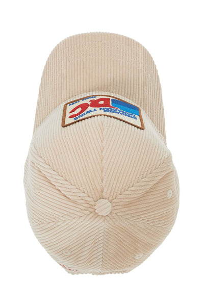 velvet ribbed baseball cap with nine BCM0841 10900001 BEIGE