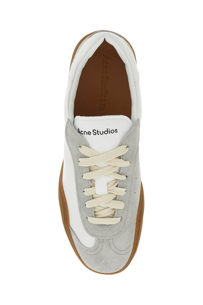 nappa and suede leather sneakers in BD0319 WHITE/BROWN