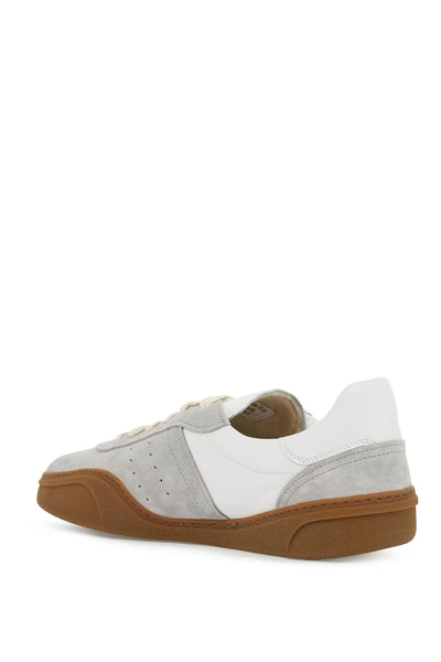 nappa and suede leather sneakers in BD0319 WHITE/BROWN