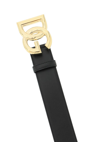 leather belt with logo buckle BE1446 AW576 NERO