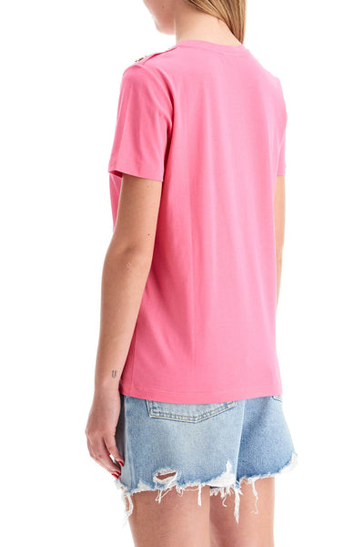 logo t-shirt with buttons BF1EF005BB02 FUSCHIA / RED