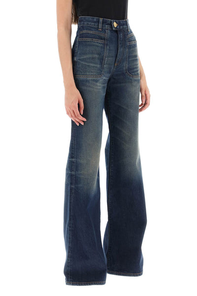 wide leg jeans with dark wash BF1MJ085DD63 BLEU JEAN BRUT