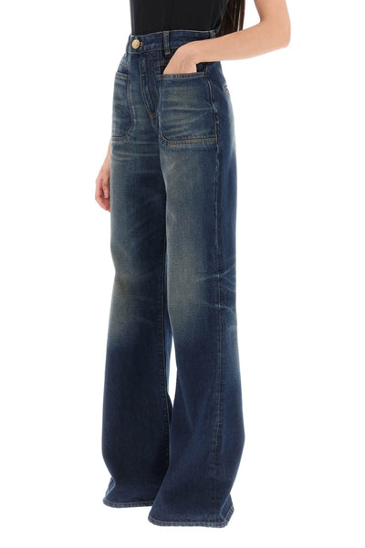 wide leg jeans with dark wash BF1MJ085DD63 BLEU JEAN BRUT