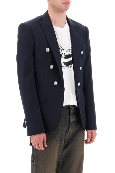 wool jacket with ornamental buttons BH1SG075WB12 MARINE