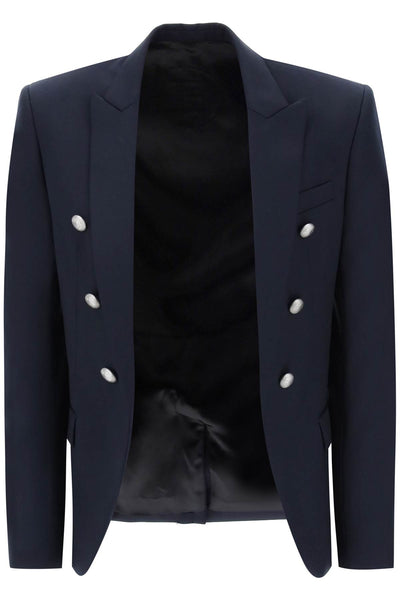 wool jacket with ornamental buttons BH1SG075WB12 MARINE