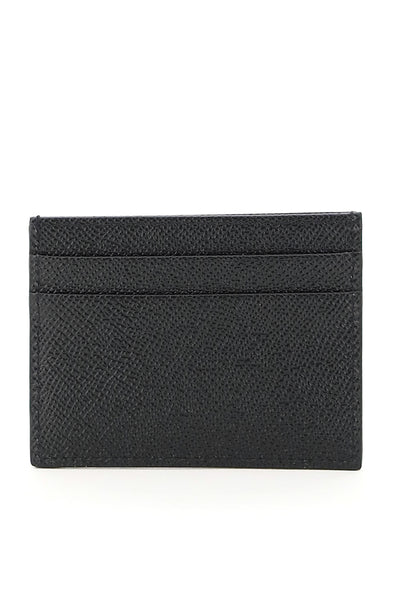 leather card holder with logo plaque BI0330 A1001 NERO