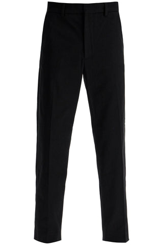 straight leg twill trousers in nine words BK0552 BLACK