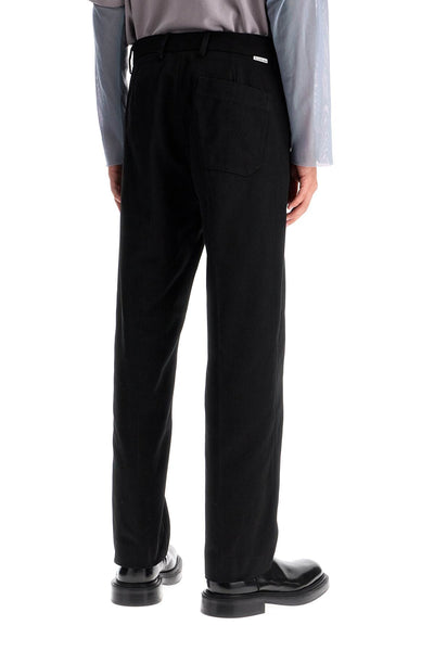 straight leg twill trousers in nine words BK0552 BLACK