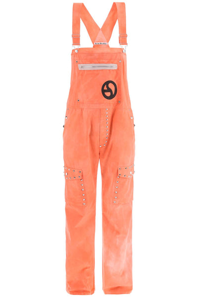 cotton overalls with studs BK0583 FLUO PINK